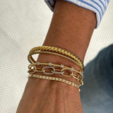 Two Diamond Oval Link Bracelet