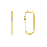 Paper Clip Link Earring With Diamond