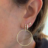 Diamond Four Bezel Huggie Earring