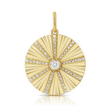 Diamond And Gold Fluted Burst Charm