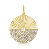 Diamond And Gold Fluted Charm