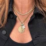 Rolo Chain Necklace With Flat Circle Connector