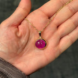 Burma Ruby Cab Bezel Necklace
