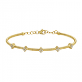 Pavé Diamond Five Cluster Skinny Omega Bangle Bracelet