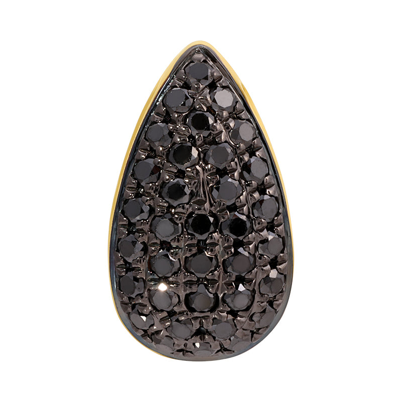 Black Diamond Pear Shape Rondelle Bead