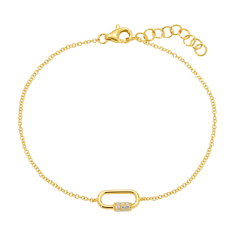 Pavé Diamond Carabiner Bracelet