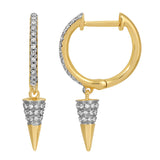 Diamond Moveable Spike Huggie Earring