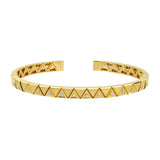 Diamond Triangle Pattern Stretch Cuff Bangle Bracelet