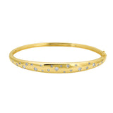 Scattered Diamond  Inlay Bangle Bracelet