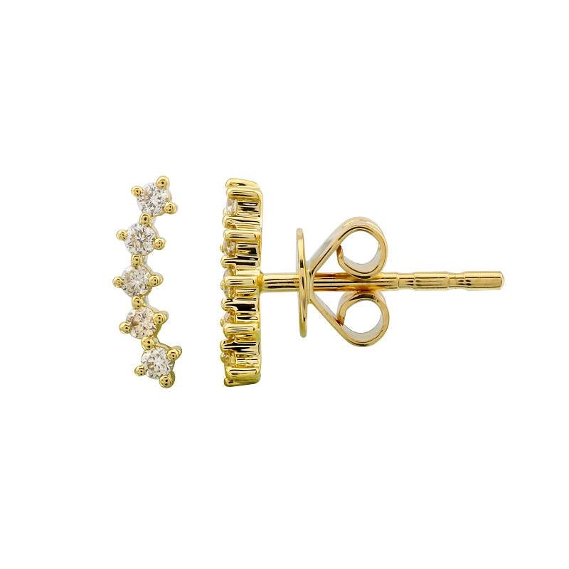 Five Prong Set Diamond Crawler Earring