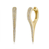 Long Pavé Diamond Dagger Earrings