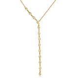 Asymmetrical Diamond Bezel Lariat Necklace