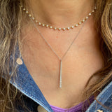 Diamond Vertical Graduated Bar Necklace