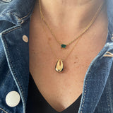 Puffy Gold Tear Drop Necklace