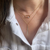 Diamond Vertical Bezel Bar Necklace