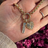 Small Fluted Heart With Diamond Charm