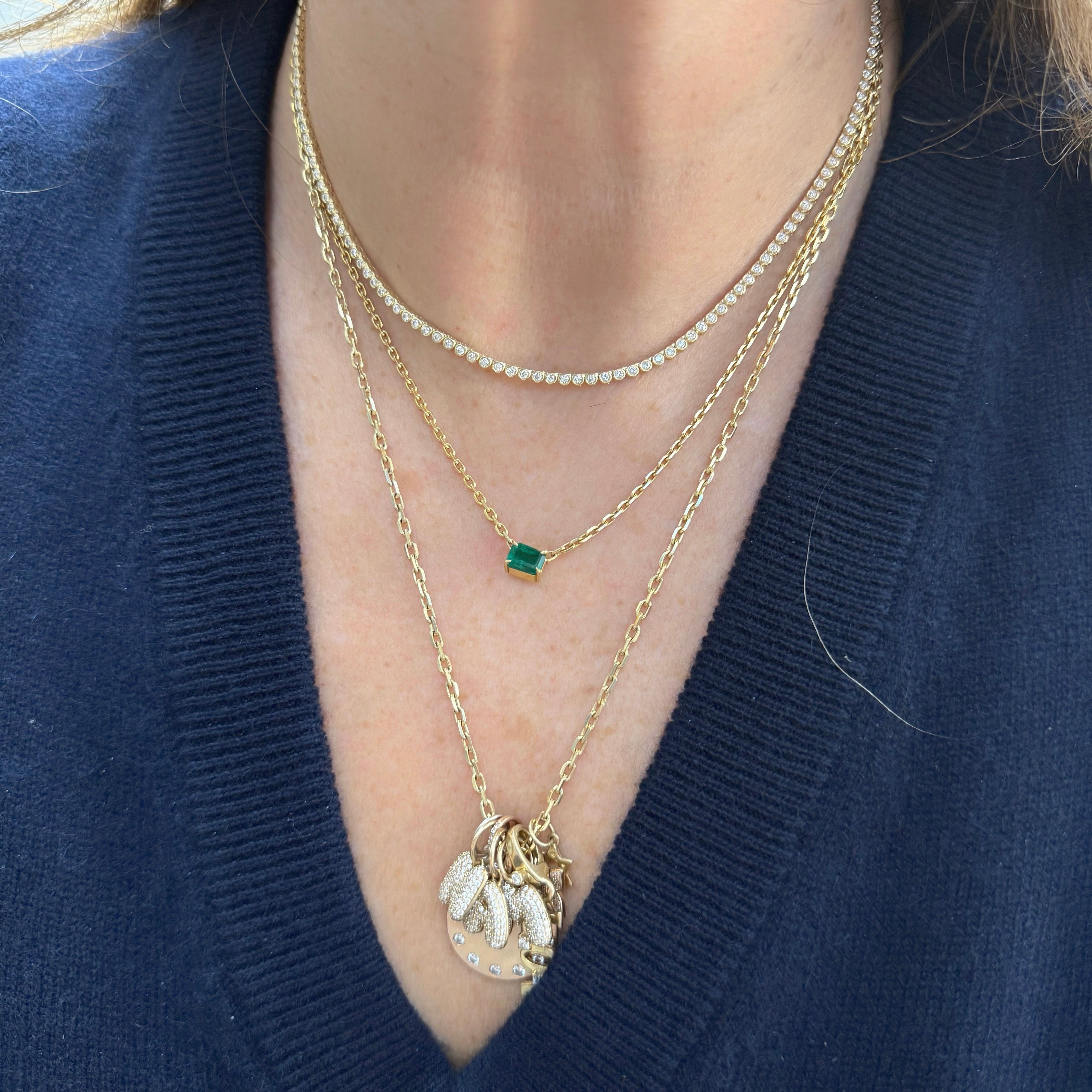 Diamond Bezel Tennis Necklace