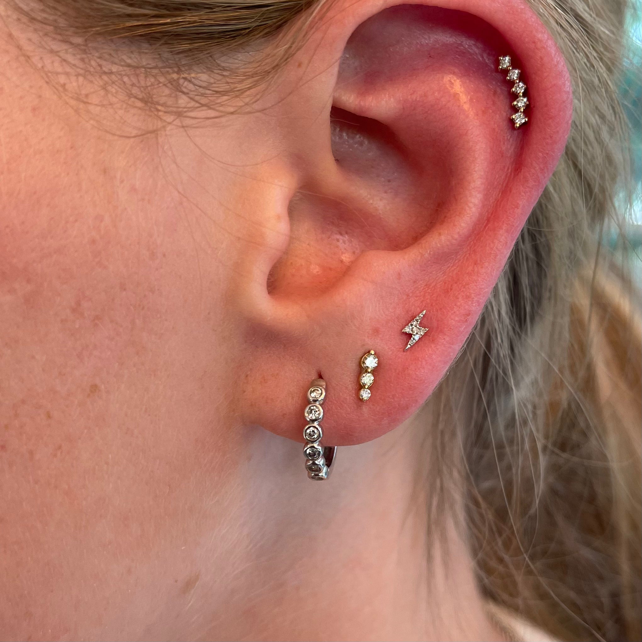 Five Prong Set Diamond Crawler Earring