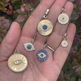 Large Gold Evil Eye Charm With Diamond