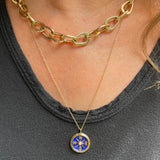 Lapis Directional Sign Pendant Necklace