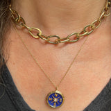 Lapis Directional Sign Pendant Necklace