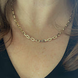 14K Gold Square Anchor Chain - 18"