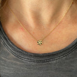 Gold And Diamond Daisy Neckace