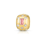 Diamond And Pink Sapphire Spacer Bead