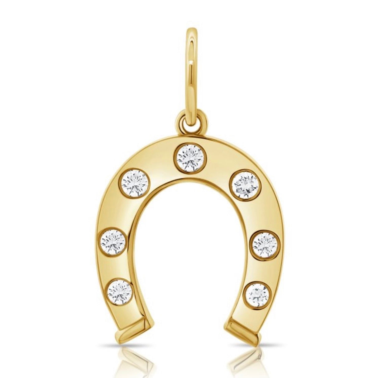 Diamond Horseshoe Charm
