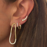 Baguette Diamond Rectangle Huggie Earrings