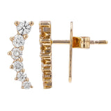 Six Prong Diamond Crawler Earring
