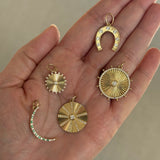 Small Fluted Diamond Disc Charm