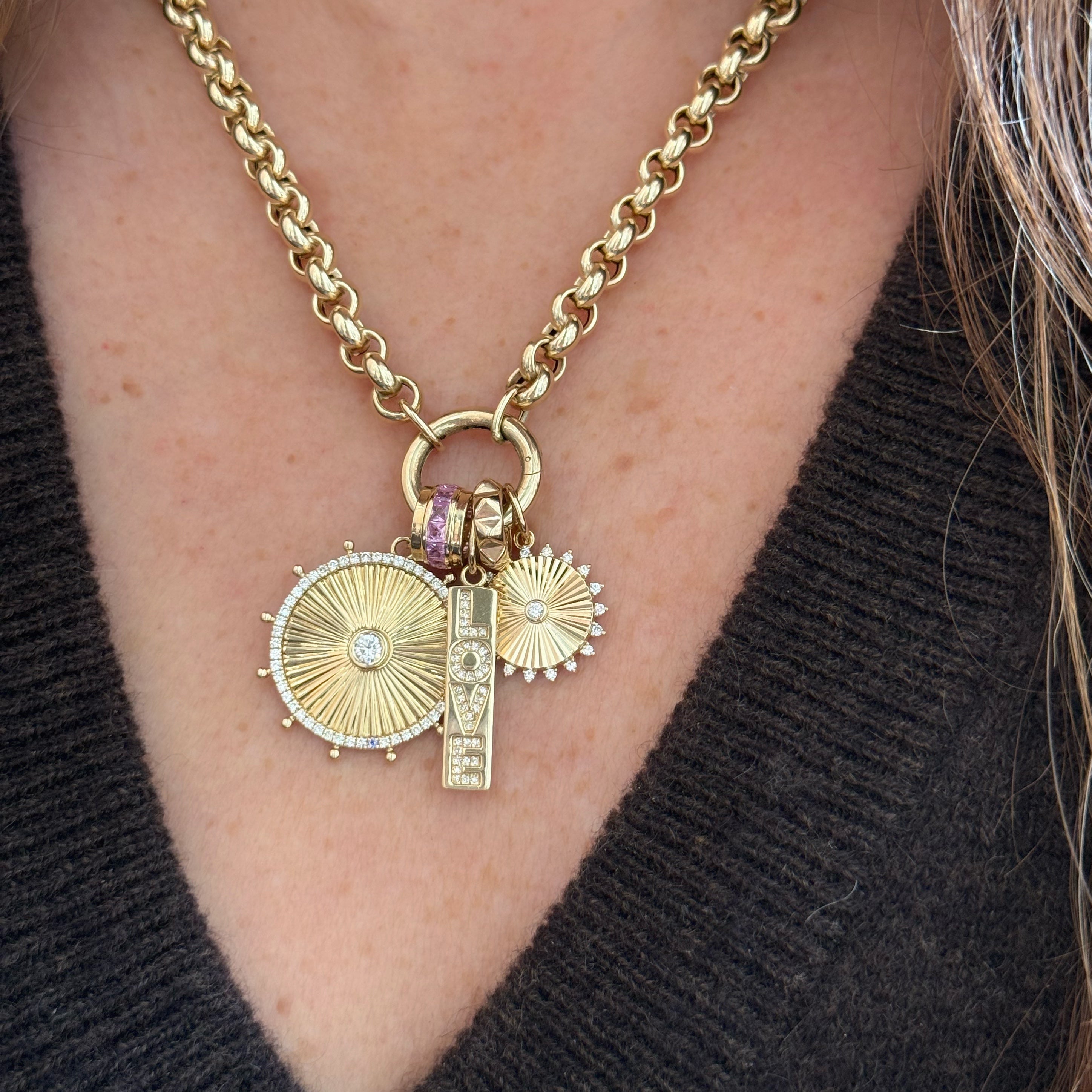 Nautical Disc with Bezel Diamond Charm