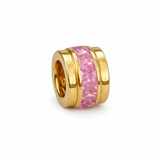 Square Pink Sapphire Spacer Bead