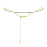 Diamond Tennis Bolo Choker Necklace