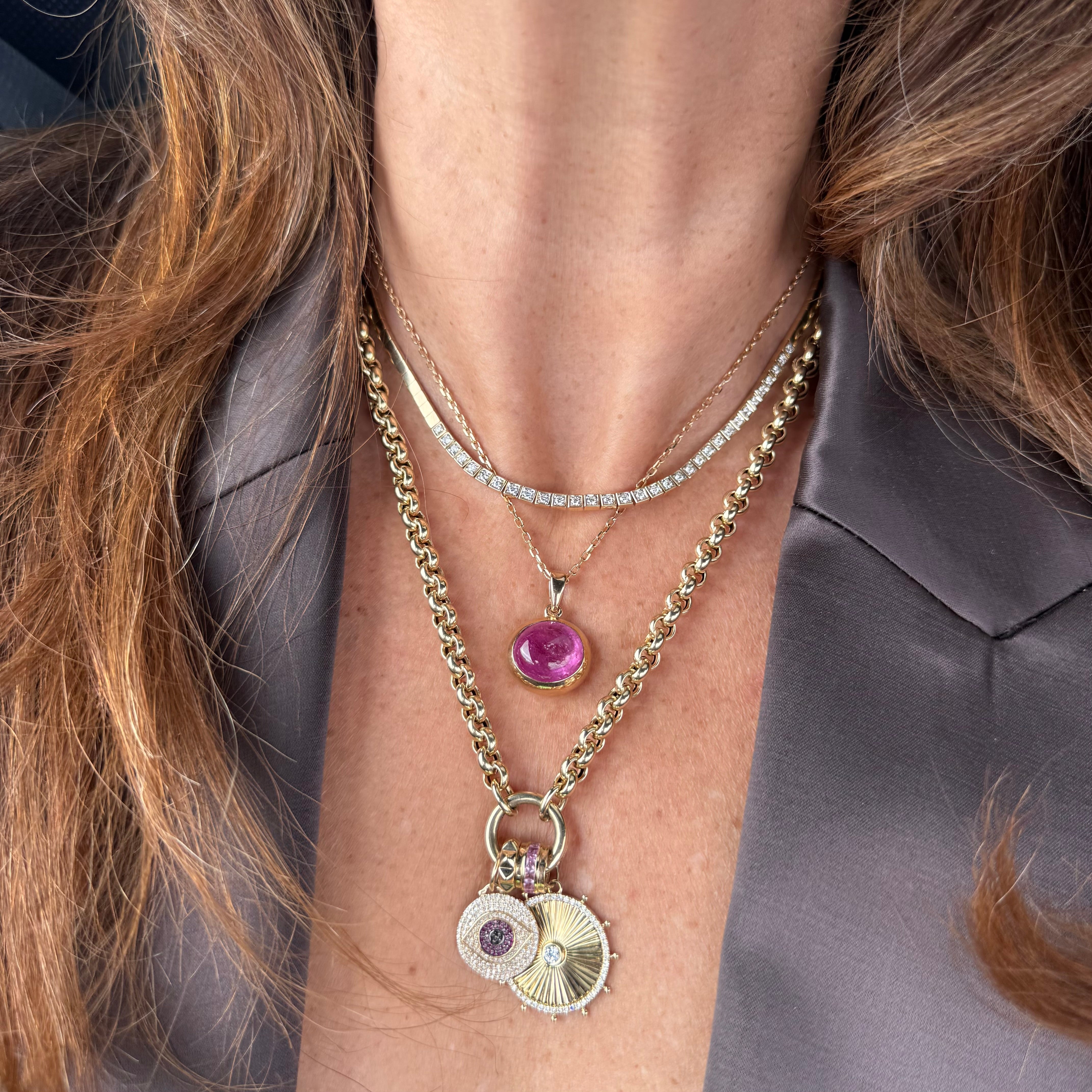 Diamond And Ruby Evil Eye Charm