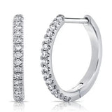 18k Gold 14mm Diamond Huggie Earring