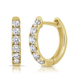 12mm 18k Gold Diamond Huggie Earring