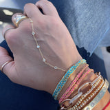 Diamond Bezel Hand Chain Bracelet