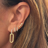 Three Bezel Set Diamond Crawler Earring