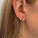 Large Diamond Tear Drop Hoop Earring