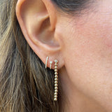 14k Yellow Gold Bead Ball Diamond Earrings