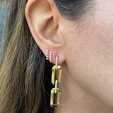 Diamond Cage Lobe Huggie Earrings
