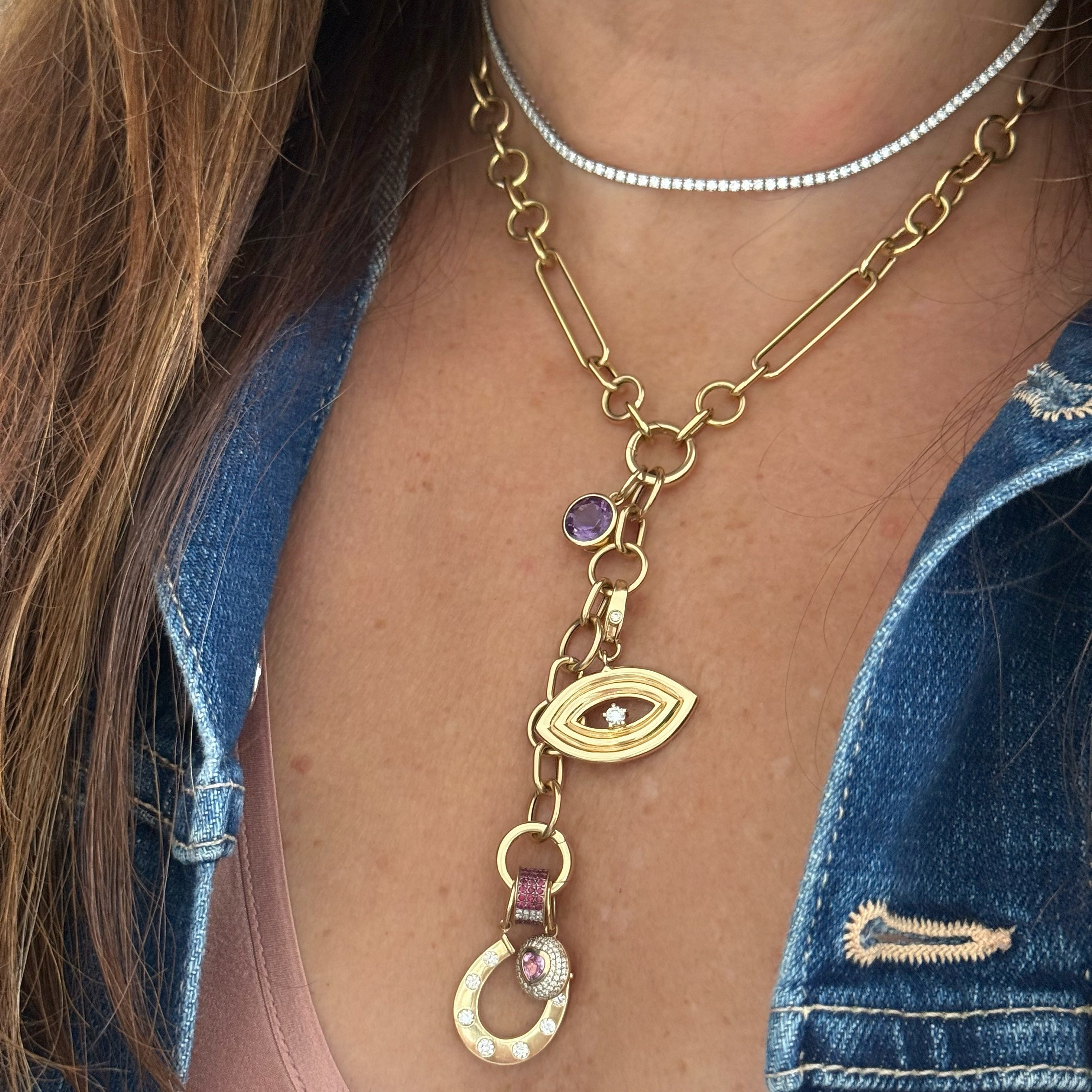 Diamond Horseshoe Charm