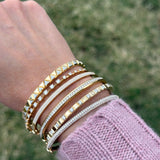 Diamond Triangle Pattern Stretch Cuff Bangle Bracelet