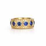 Thin Gold And Sapphire Spacer Bead