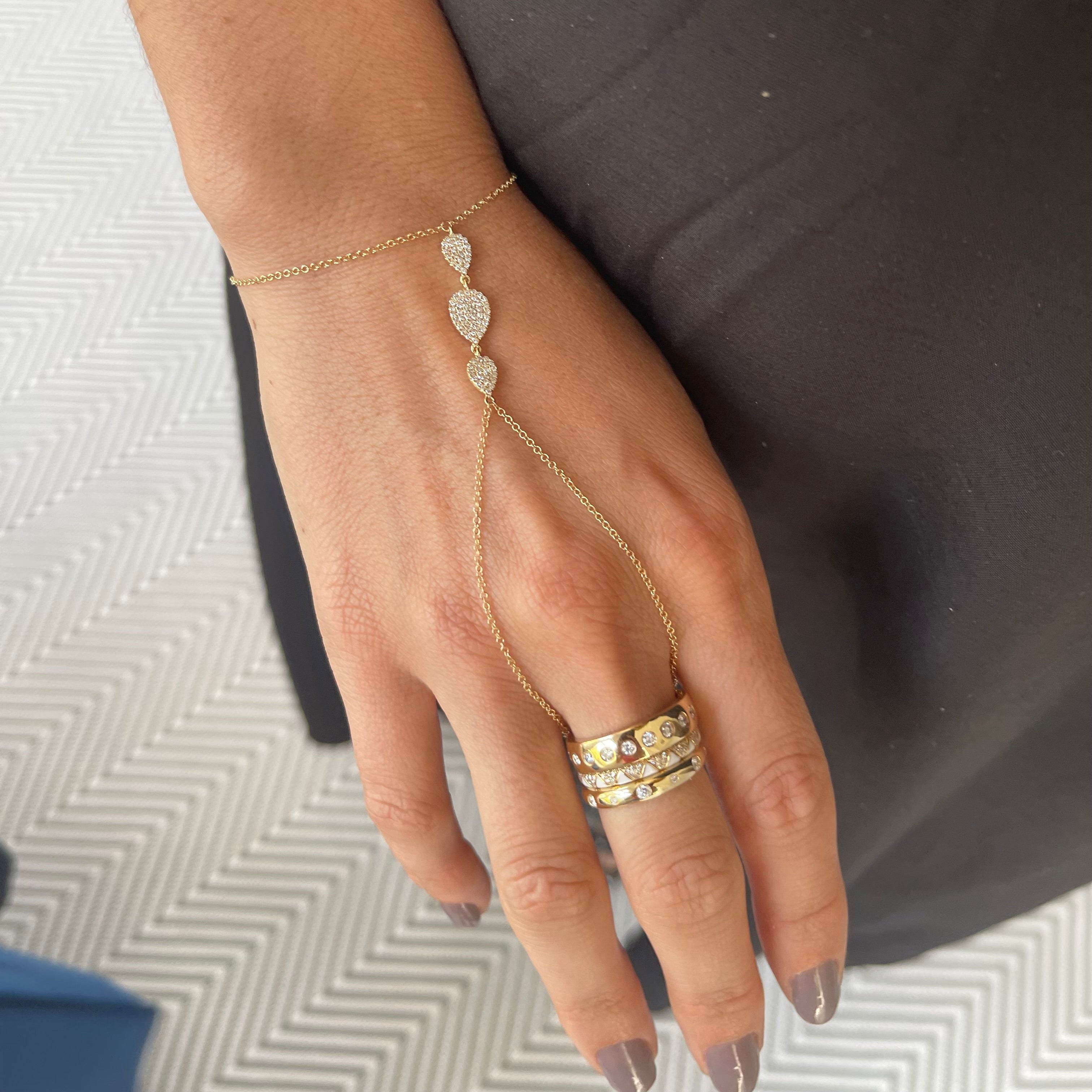 Diamond Pavé Hand Chain Bracelet - NicoleHD Jewelry