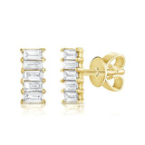 Five Baguette Stud Earring