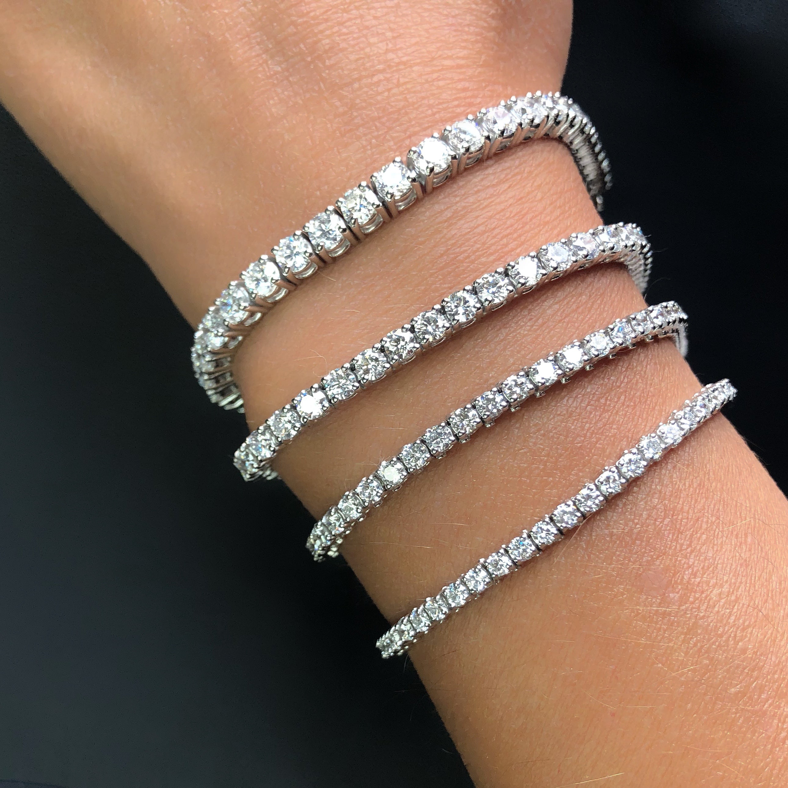 14k White Gold Tennis Bracelets