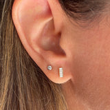 Five Baguette Stud Earring